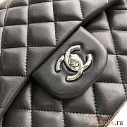 Chanel Flap Bag Jumbo Black Lambskin Silver Hardware 30cm - 2