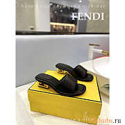 Fendi Baguette Nappa Leather Slides Black - 1