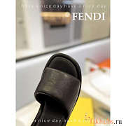 Fendi Baguette Nappa Leather Slides Black - 5