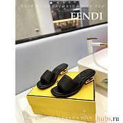 Fendi Baguette Nappa Leather Slides Black - 2