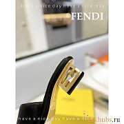 Fendi Baguette Nappa Leather Slides Black - 3