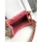 Chanel Small Hobo Bag Velvet Gold Pink 22.5x21.5x7cm - 6