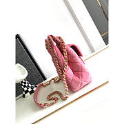 Chanel Small Hobo Bag Velvet Gold Pink 22.5x21.5x7cm - 5