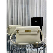 YSL Manhattan Leather Shoulder Bag White 29x20.5x7cm - 1