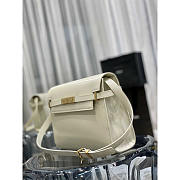 YSL Manhattan Leather Shoulder Bag White 29x20.5x7cm - 4