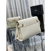 YSL Manhattan Leather Shoulder Bag White 29x20.5x7cm - 3