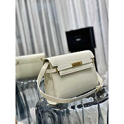 YSL Manhattan Leather Shoulder Bag White 29x20.5x7cm - 2