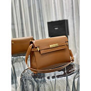 YSL Manhattan Leather Shoulder Bag Brown 29x20.5x7cm - 6