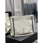 YSL Niki Shopping In Vintage Leather White 33x27x11.5cm - 4