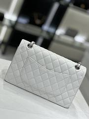 Chanel Medium Flap Bag White Caviar Silver 25cm - 3