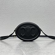 Celine Crossbody Oval Purse Cuir Black Triomphe 16x12x4cm - 1