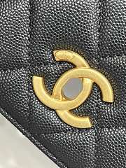 Chanel Top Handle Black Caviar Gold 21x9x15cm - 3