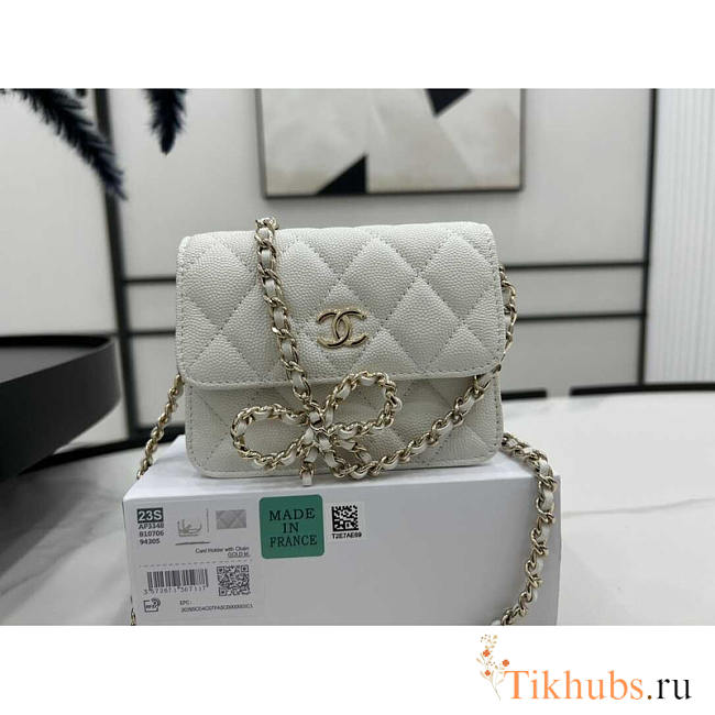 Chanel Mini Flap Caviar White 13x5x10cm - 1