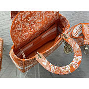 Dior Medium Lady D-Lite Bag Embroidery Orange 24cm - 5