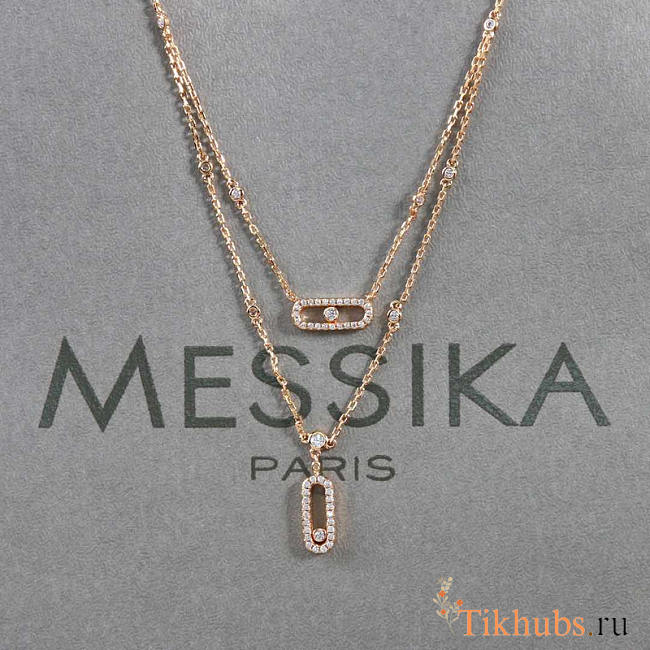 Messika Diamond Necklace Move Uno Double Circle Necklace - 1