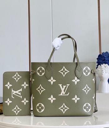 Louis Vuitton LV Neverfull MM Monogram Green 31 x 28 x 14 cm