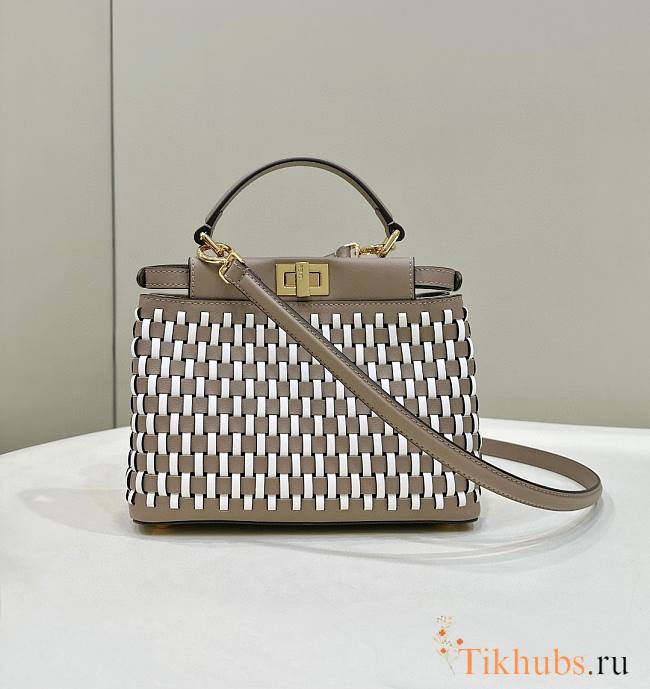 Fendi Peekaboo Mini White And Grey 23x18x11cm - 1