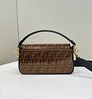 Fendi Baguette Brown FF Jacquard Sequins 27x15x6cm - 4