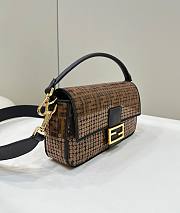 Fendi Baguette Brown FF Jacquard Sequins 27x15x6cm - 5