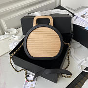 Chanel Vanity Case Beech Wood Leather Black And Beige 17x21cm - 4