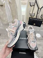 Chanel Silver Pink Sneakers - 4