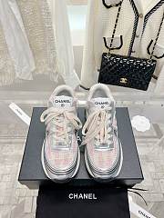 Chanel Silver Pink Sneakers - 2