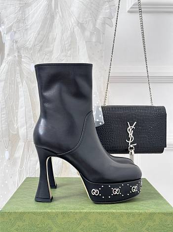 Gucci GG Studded Leather Ankle Boots 12.5cm