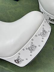 Gucci GG Studded Leather Ankle Boots White 12.5cm - 2