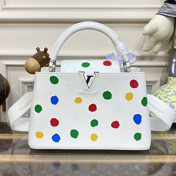 Louis Vuitton LV x YK Capucines MM White 31.5cm