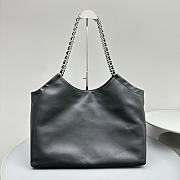 Prada Black Calfskin Chain Handle Tote Black 39x29x8cm - 4