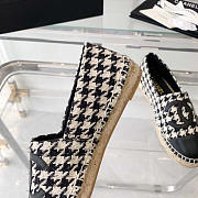 Chanel Flat Espadrilles Tweed,Lambskin,Patent Calfskin Black And White - 2