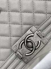 Chanel Leboy Grey Silver Caviar 25cm - 3