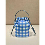 Prada Duet Printed Re-Nylon Bag Blue 22.5x17.5x12cm - 2