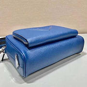 Prada Saffiano Leather Shoulder Bag Blue 24x18x6cm - 5