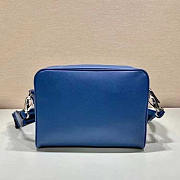 Prada Saffiano Leather Shoulder Bag Blue 24x18x6cm - 4