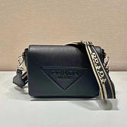 Prada Saffiano Leather Crossbody Bag Black 26x18x6.5cm - 1