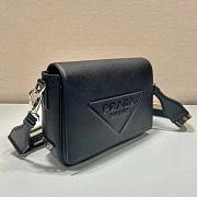 Prada Saffiano Leather Crossbody Bag Black 26x18x6.5cm - 3