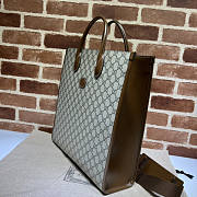 Gucci GG Supreme Monogram Tote Bag Brown 36.5x38x12cm - 5