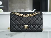 Chanel Flap Bag With Chanel Letter Black Gold 26×15×7cm - 1