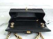 Chanel Flap Bag With Chanel Letter Black Gold 26×15×7cm - 5