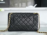 Chanel Flap Bag With Chanel Letter Black Gold 26×15×7cm - 3