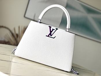 Louis Vuitton LV Capucines MM Snow White 31.5×20×11cm