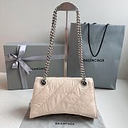 Balenciaga Crush Small Chain Bag Quilted In Beige 25x15x9.5cm - 5