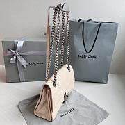 Balenciaga Crush Small Chain Bag Quilted In Beige 25x15x9.5cm - 3