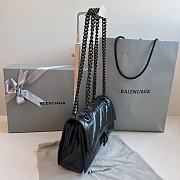 Balenciaga Crush Small Chain Bag Quilted In Full Black 25x15x9.5cm - 5