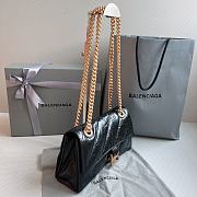 Balenciaga Crush Small Chain Bag Quilted In Black Gold 25x15x9.5cm - 4