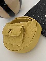 Chanel Yellow Pouch Caviar Gold 16x16x5.5cm - 5