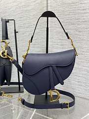 Dior Saddle Bag With Strap Navy Blue 25.5x20x6.5cm - 1