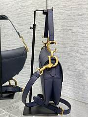 Dior Saddle Bag With Strap Navy Blue 25.5x20x6.5cm - 5