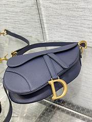 Dior Saddle Bag With Strap Navy Blue 25.5x20x6.5cm - 2